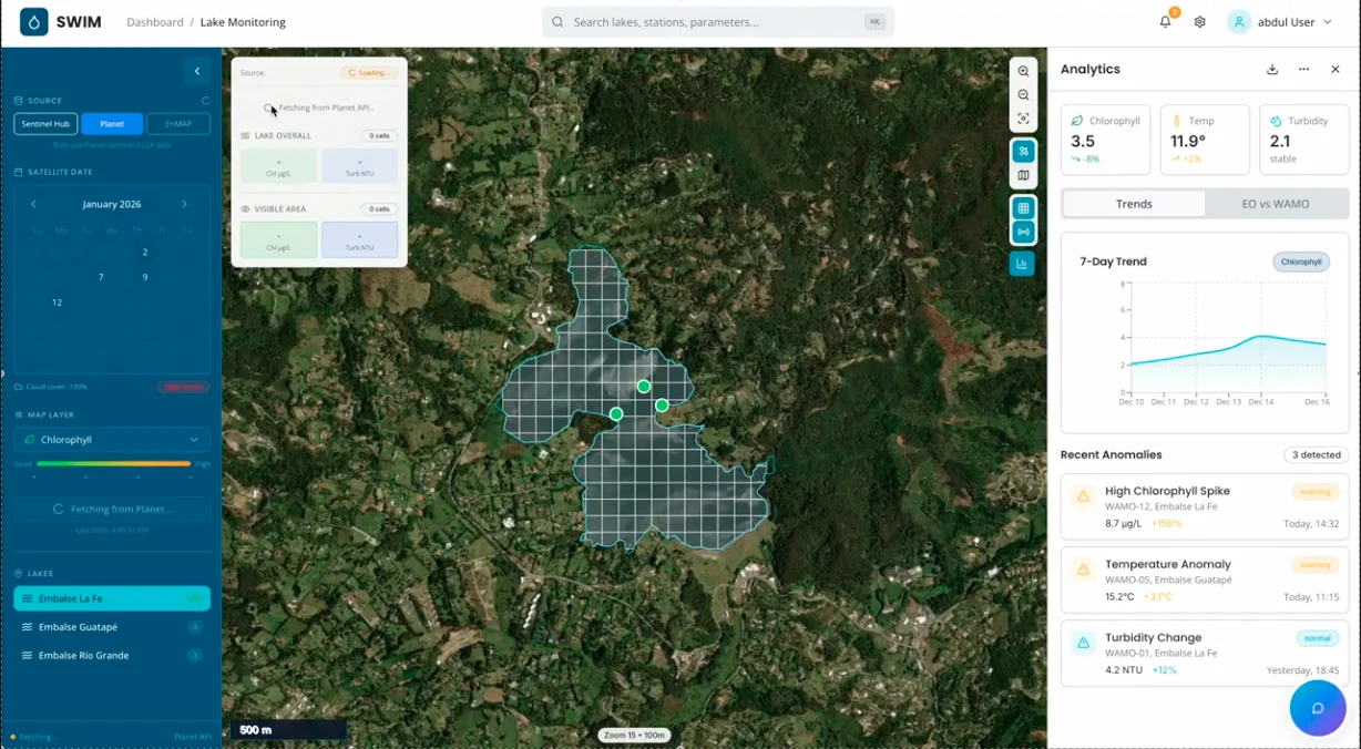 SWIM-Dashboard · Kartenansicht mit Layer-Steuerung und Zeitraum-Wahl